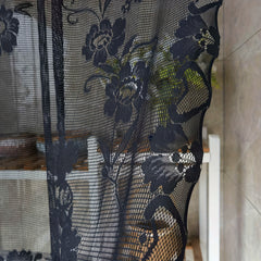 American Lace Curtain Floral Pattern Sheer Voile Curtain for Home Decor
