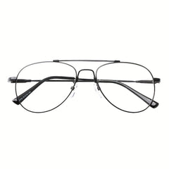 SOOLALA Mens Pilot Eyeglasses Frame Flexible Memory Metal Aviator Readers