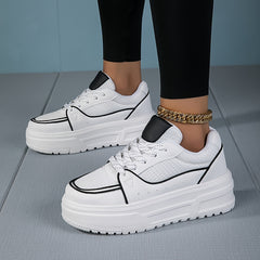 Breathable Mesh Platform Sneakers Height Increased Casual Shoes For Women