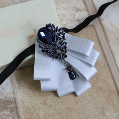 Artificial Diamond Collar Flower Men's Bow Tie Wedding Groom