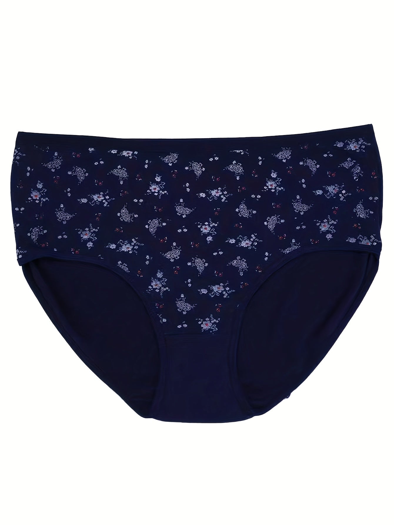 3 Pack Plus Size Boho Panties Set Women's Plus Soft Ditsy Floral Print