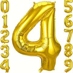 Gold Number Balloon Birthday Decoration