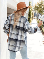Plaid Print Classic Jacket Button Front Outerwear