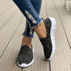 Women's Knitted Non-slip Loafers Breathable Slip On Flat Shoes