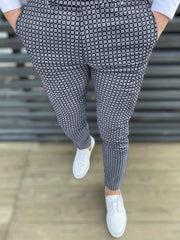 Men's Casual Checkered Slim Fit Pants