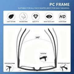 Men's Anti Blue Light Glasses Ultra Light Eyeglasses