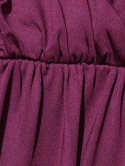 Deep V Neck Layered Ruched Cami Dress