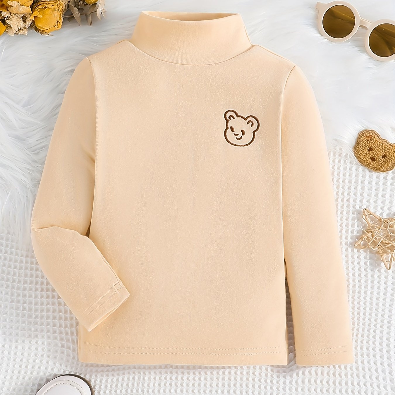Kid Girls Bear Graphic Crew Neck Sweatshirt Long Sleeve Pullover Tops