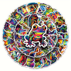 50pcs Colorful Frog Cartoon Animal Hand painted Stickers DIY Decoration