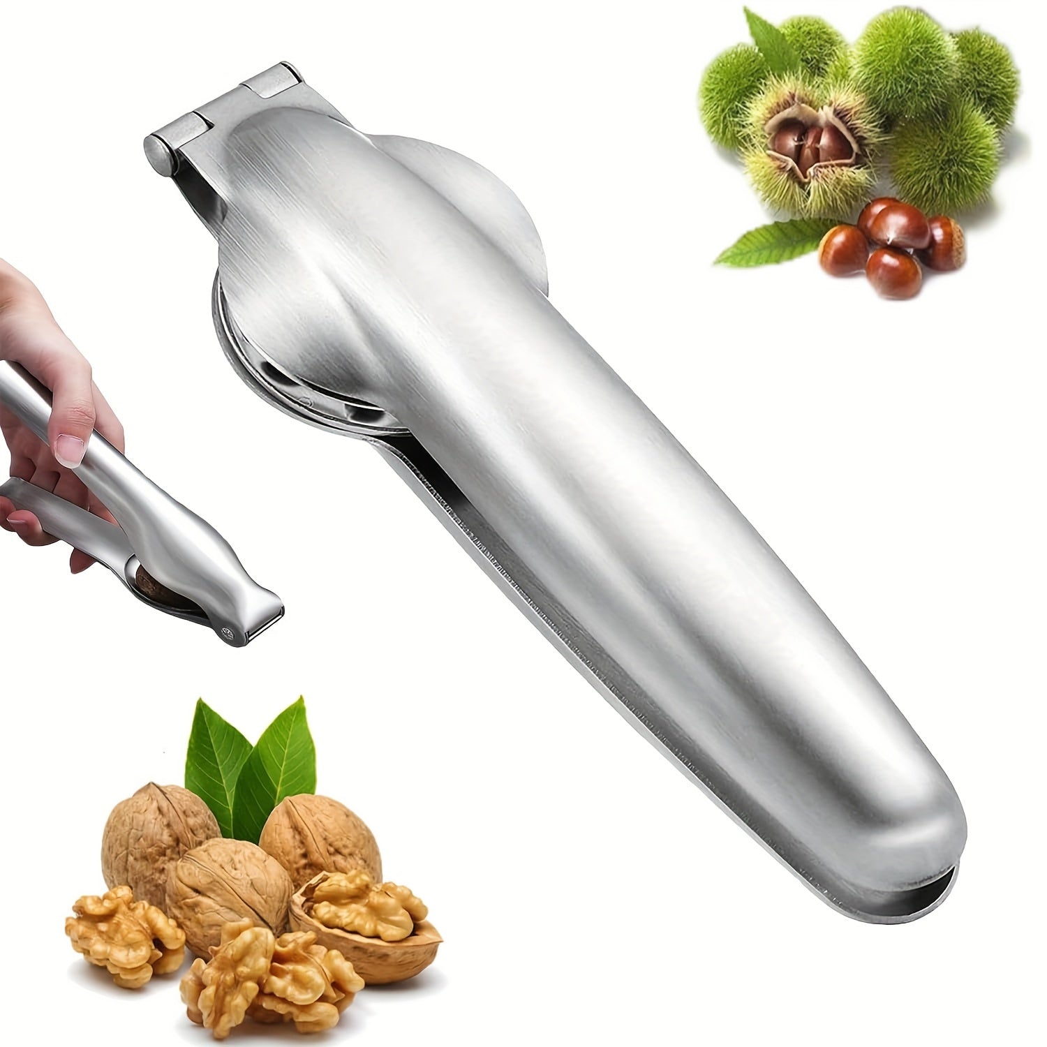 1pc Stainless Steel Walnut Clip for Kitchen and Outdoor Use