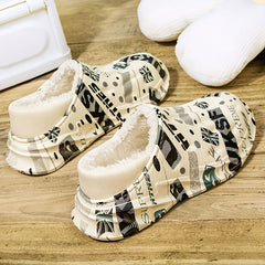 Men's Plush Lined Slip On Walking Boots Non-Slip Casual Shoes