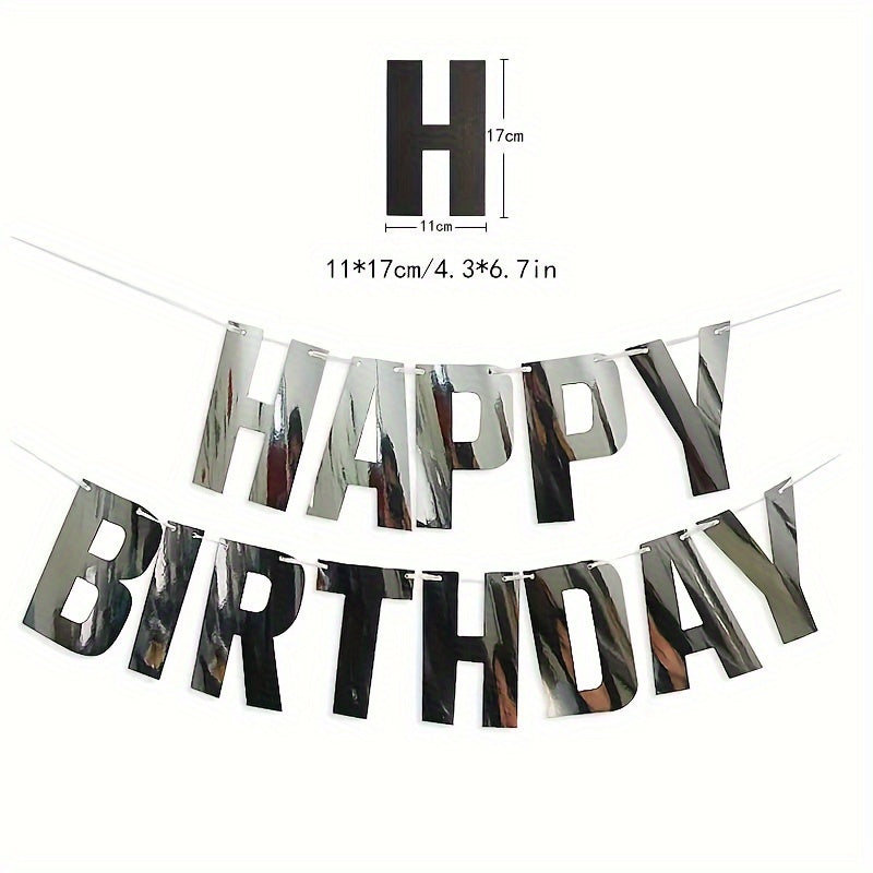 Golden Glitter Birthday Banner Party Decoration Supplies