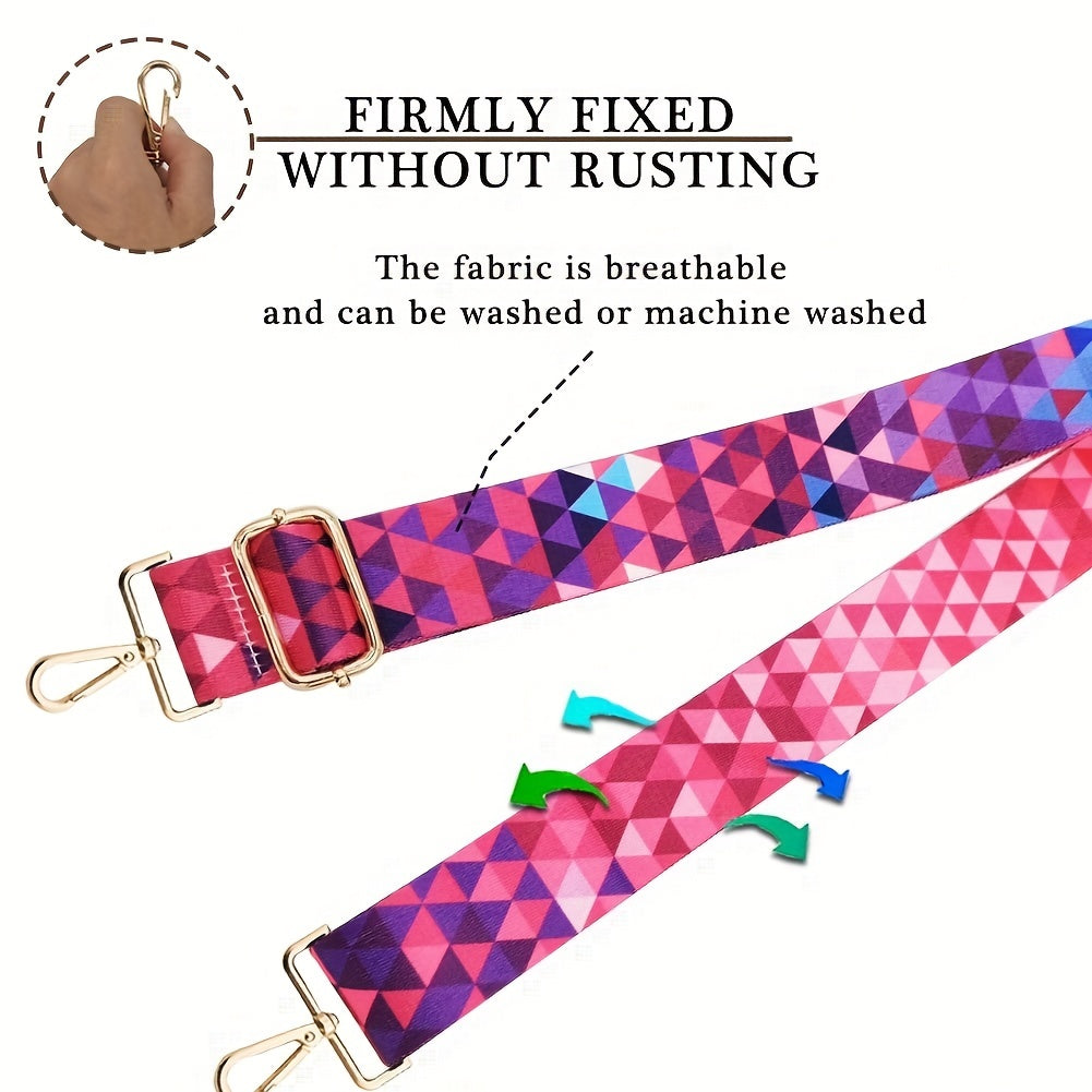 Colorful Geometric Pattern Bag Strap Replacement DIY Travel Accessories