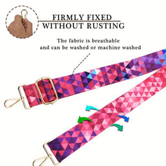 Colorful Geometric Pattern Bag Strap Replacement DIY Travel Accessories