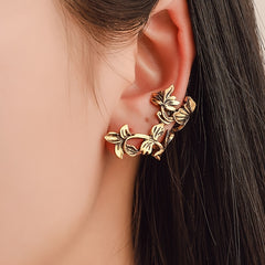 Retro Hollow Flower & Leaf Ear Cuffs Earrings for Girls