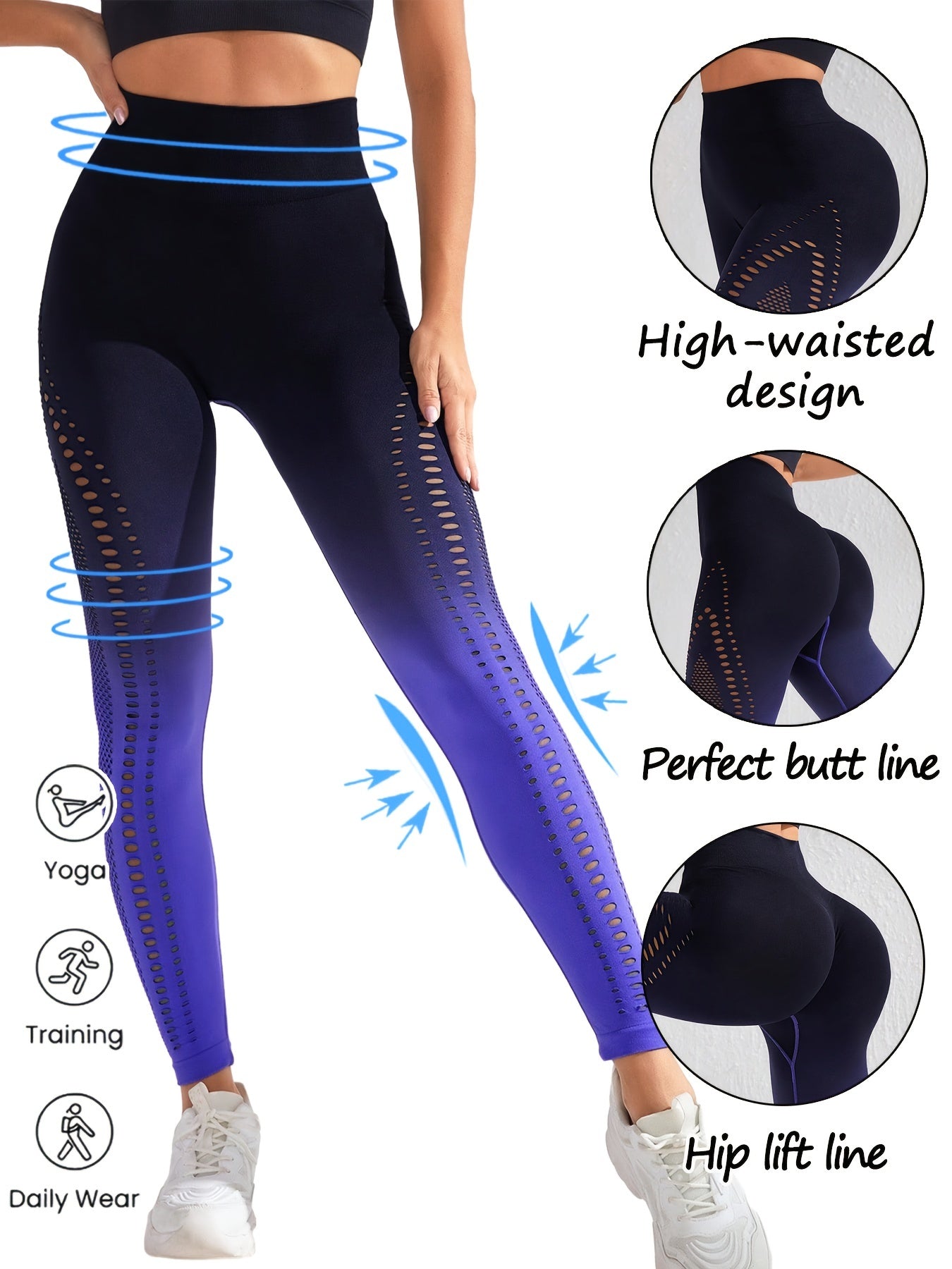Ombre Tummy Control Yoga Pants High Stretch Leggings Women's Activewear