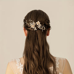 Vintage Faux Pearl Flower Hairpin Floral Hairpin Women's Hair Accessories