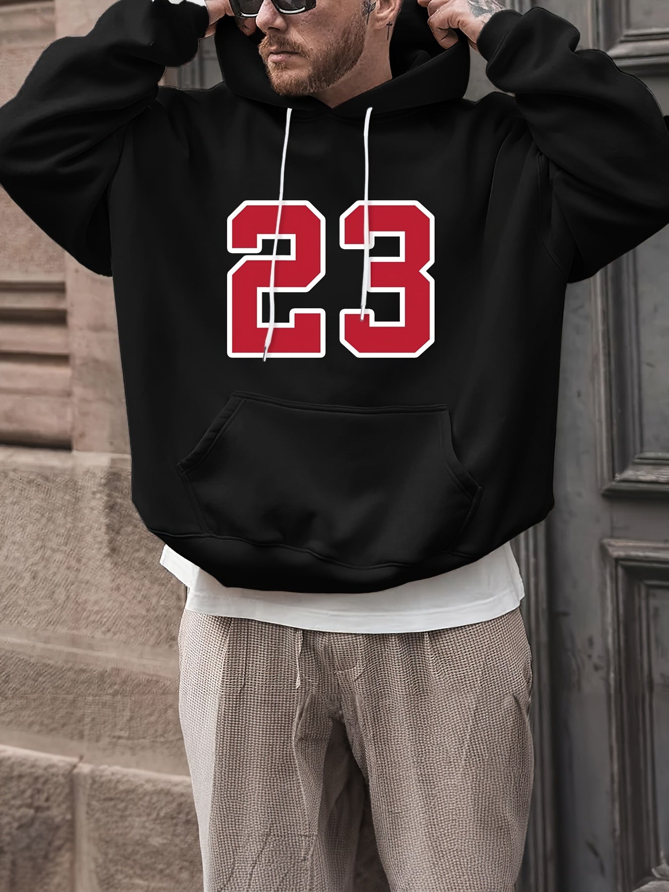 23 Print Hoodies For Men Graphic Hoodie With Kangaroo Pocket