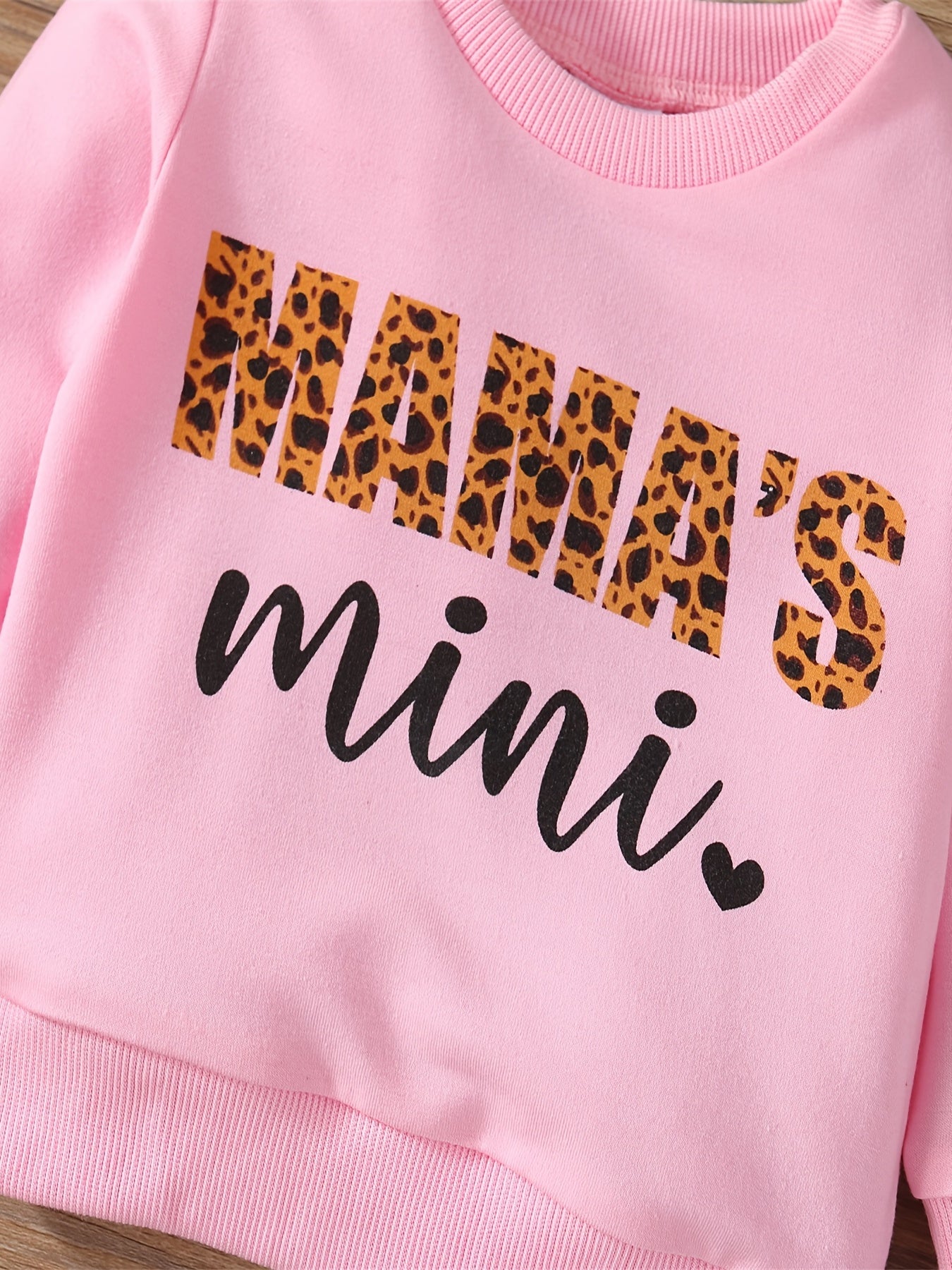 Girls Alphabet Printed Sweatshirt Round Neck Pullover