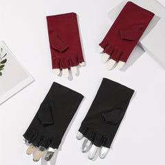 2 Pairs Fingerless Short Gloves Unisex Cycling UV Protection Touch Gl