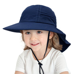Girls Casual UV Protection Hat Wide Brim Adjustable Hat