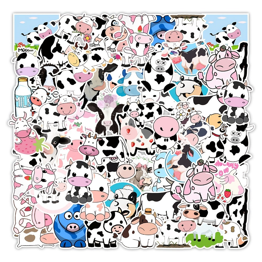 50pcs Cow Doodle Stickers for Luggage Helmet Laptop Skateboard DIY Waterproof