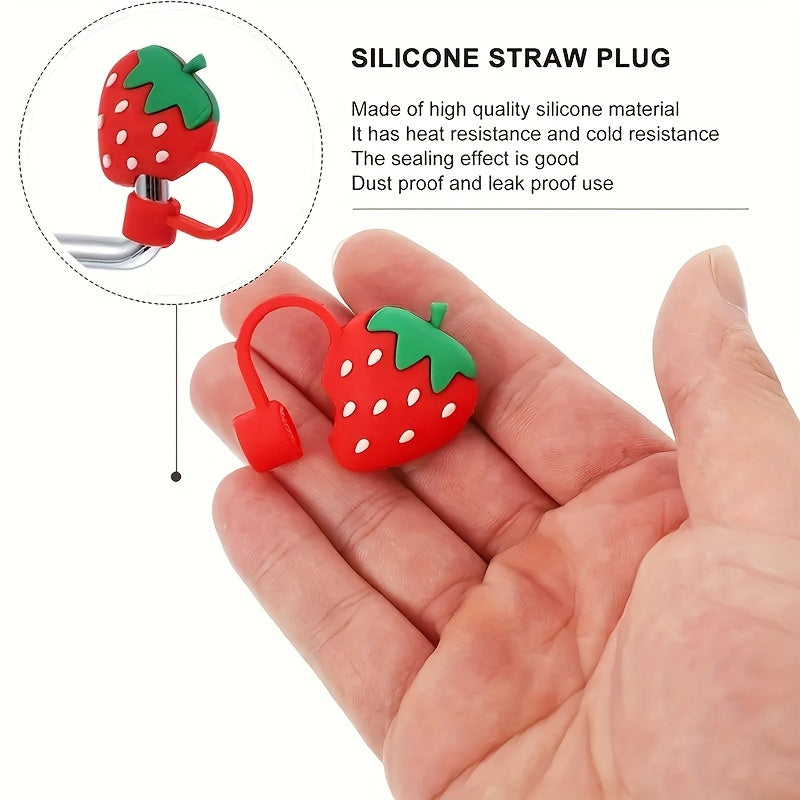 1pc Reusable Drinking Straw Tips Cover Lovely Cartoon for Ages 12+