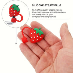 1pc Reusable Drinking Straw Tips Cover Lovely Cartoon for Ages 12+