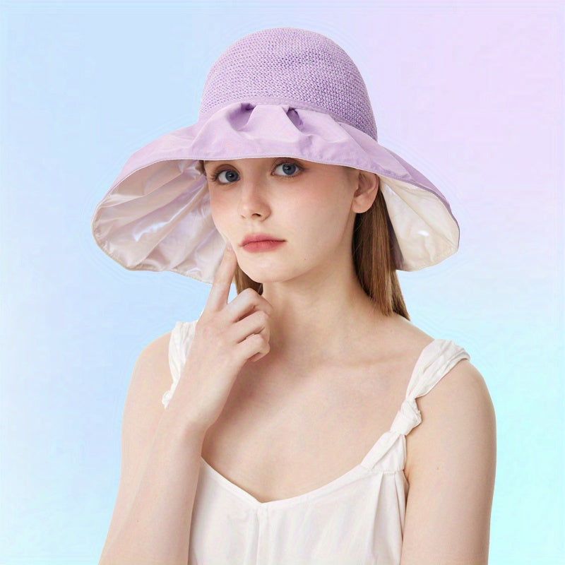 Bowknot Sun Hat UV Protection Bucket Hat Adjustable Summer Beach Hats