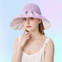Bowknot Sun Hat UV Protection Bucket Hat Adjustable Summer Beach Hats