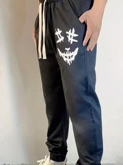 Men's Smiling Face Print Jogger Sweatpants