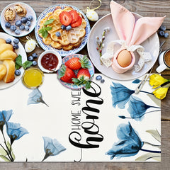 Polyester Table Runner Tulip Flower Decorative Kitchen Dinning Table Flag