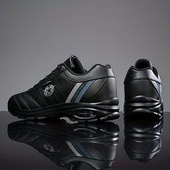 Men's Air Cushioned Lace up Sneakers Shock Absorbing Athletic Shoes
