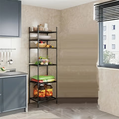 1pc Kitchen Carbon Steel Storage Shelves Pot Rack Floor Kitchen Storage Rack