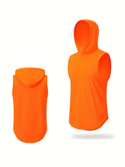 Men's Sleeveless Hooded Sweatshirt Athletic Quick Dry Stretch