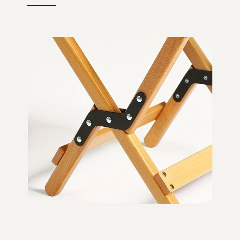 Solid Wood Folding Stools Portable Beech Wood Dual Use Stool