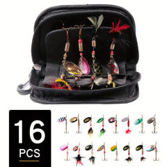16pcs Metal Spinner Bait Fishing Lures for Freshwater and Saltwater Fishing