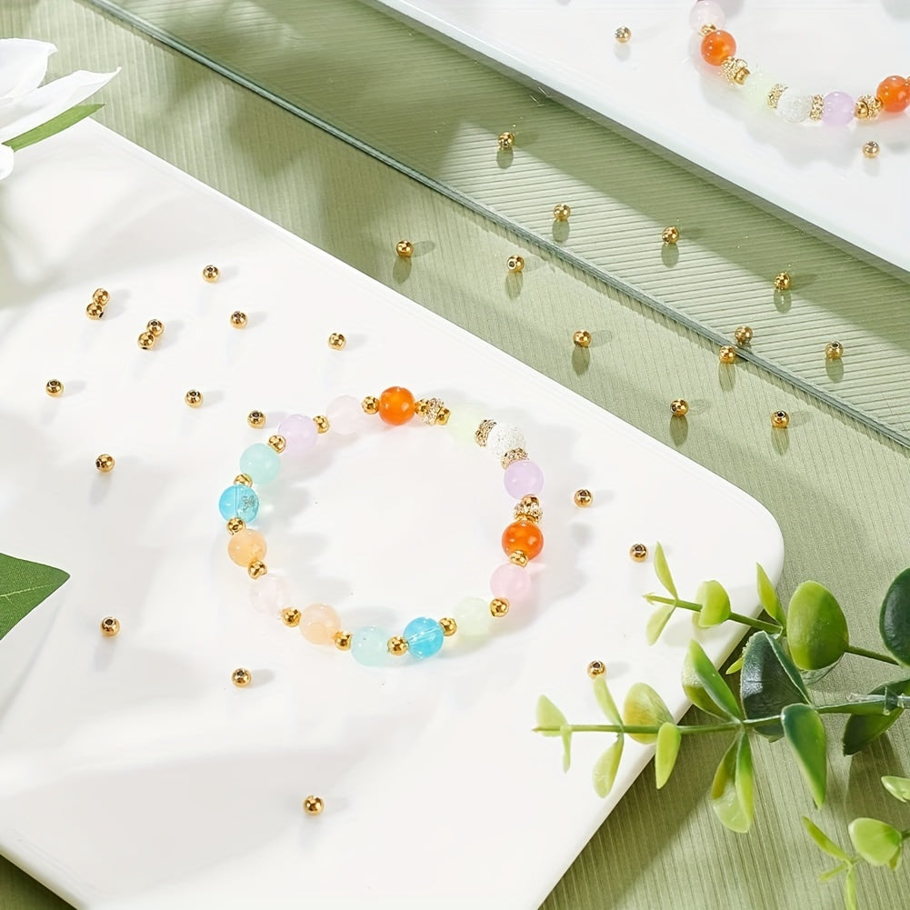 100Pcs 304 Stainless Steel 4mm Golden Spacer Beads DIY Jewelry Making