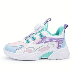 Boy's Block Basketball Shoes with Rotating Buckle Non Slip Sneakers