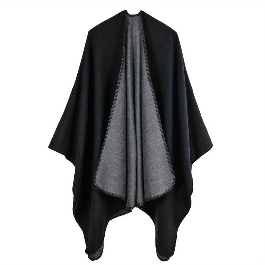 Classic Cashmere Warm Cape Scarf Blanket Wraps Reversible Cardigan
