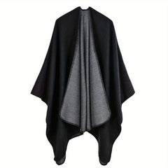 Classic Cashmere Warm Cape Scarf Blanket Wraps Reversible Cardigan