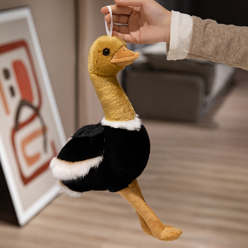 15.75in Ostrich Plush Toy Realistic Stuffed Bird Soft Fluffy Decor