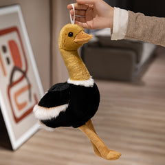 15.75in Ostrich Plush Toy Realistic Stuffed Bird Soft Fluffy Decor
