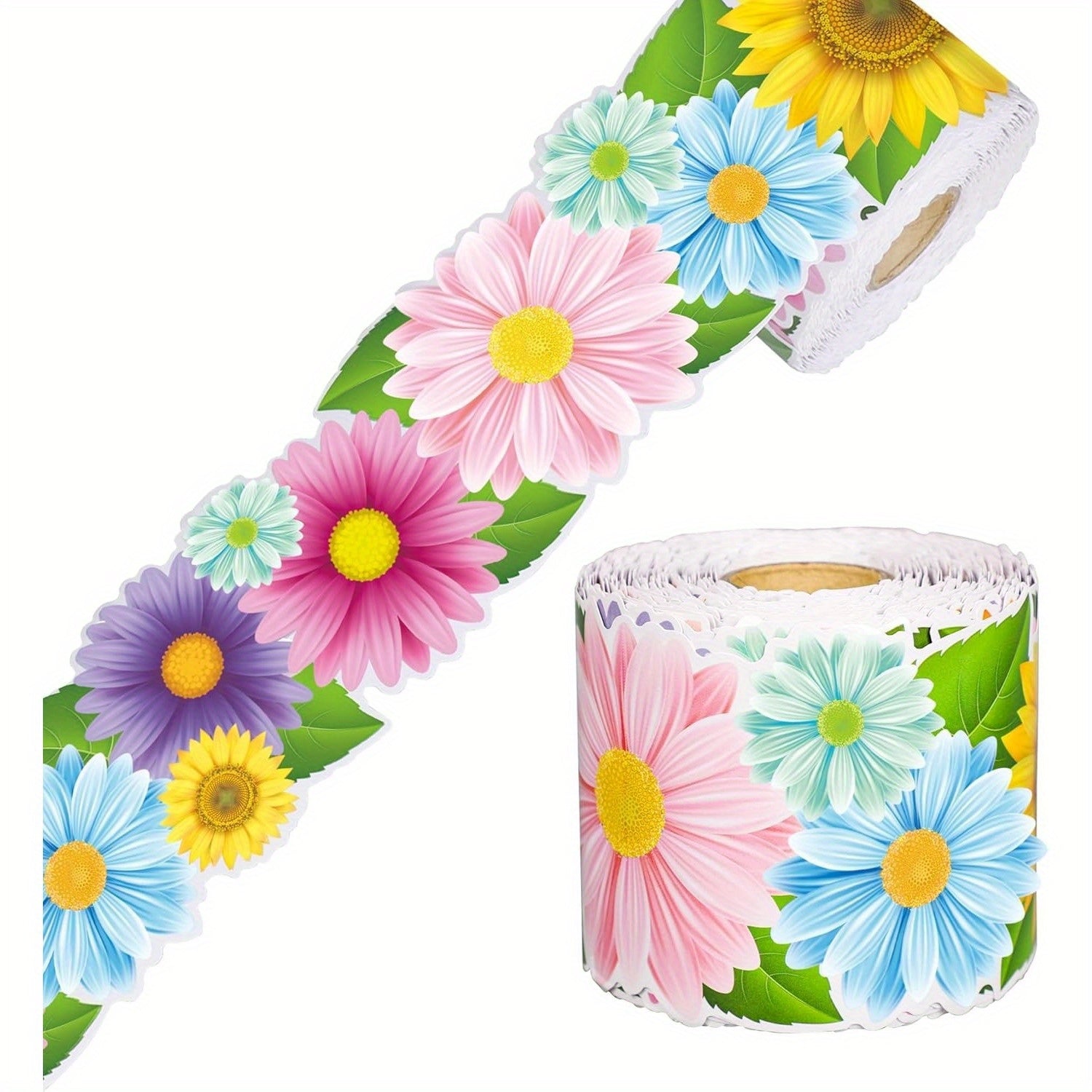 60Ft Floral Bulletin Border Paper Trim Sunflower and Tulip Classroom Display
