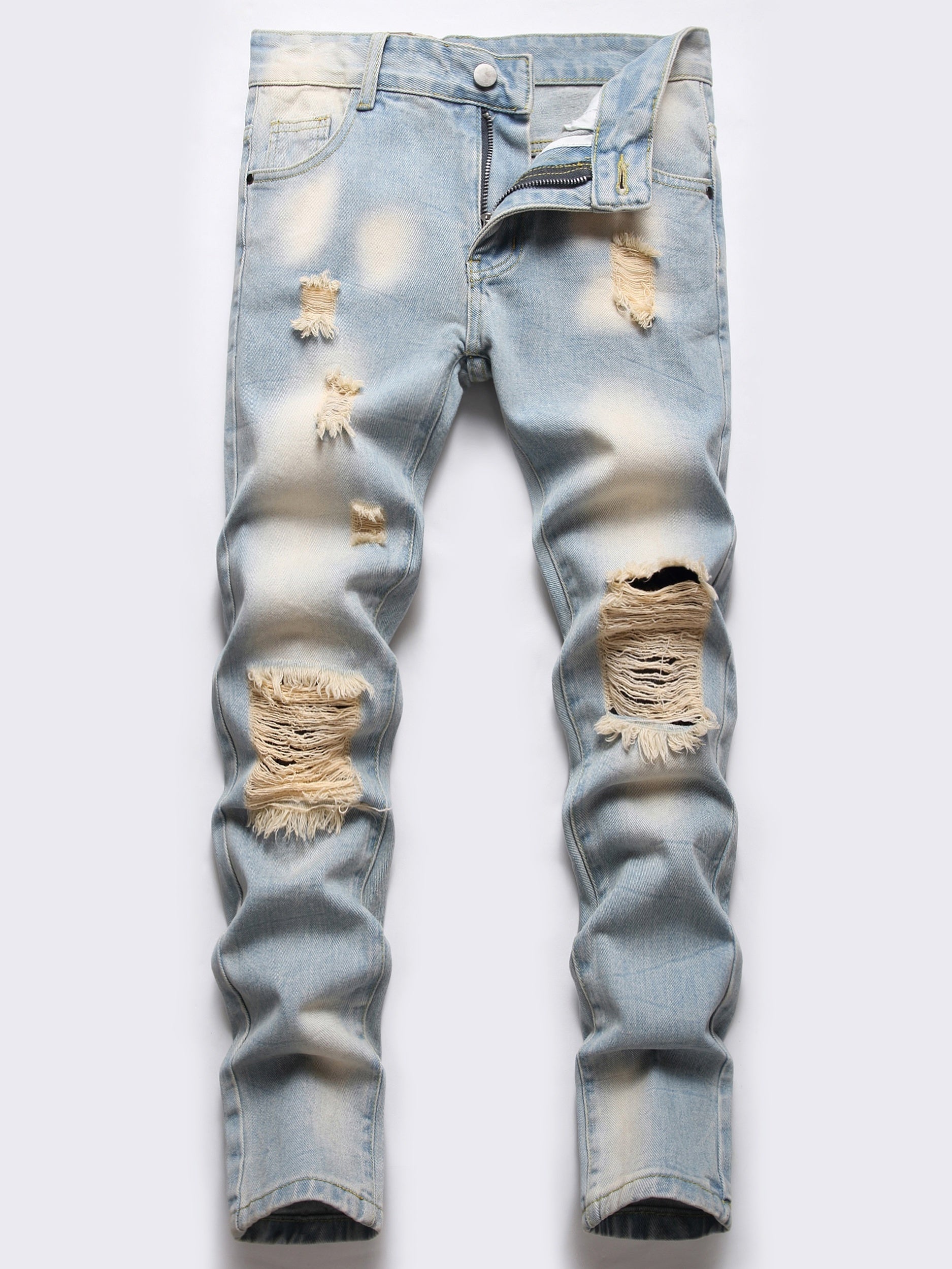 Boys Ripped Denim Jeans Long Pants Casual Kids Clothes