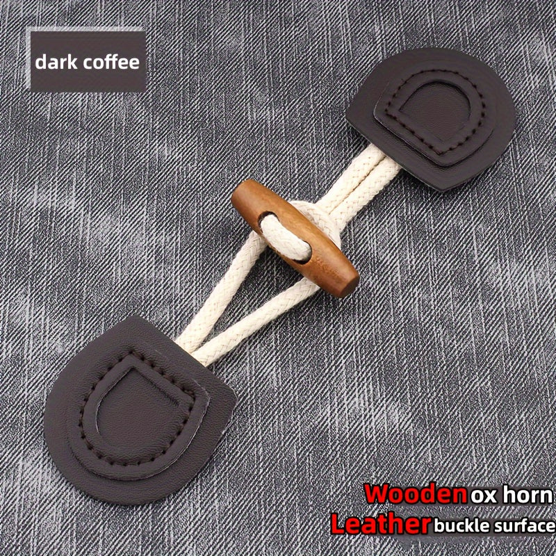 5 Sets Cow Horn Buttons Woolen Coat Windbreaker Sweater Buckle