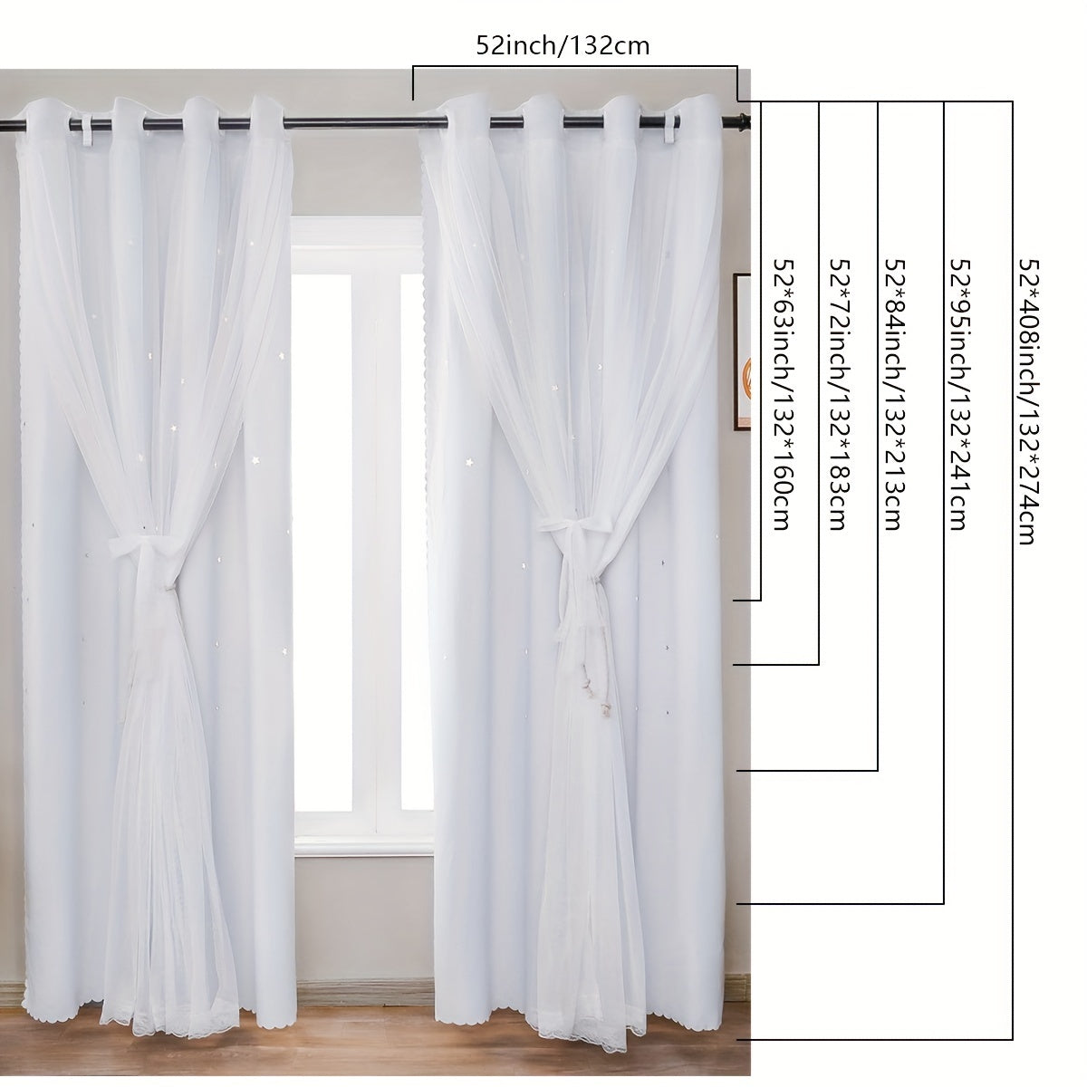 Modern Hollow Out Star Window Yarn Curtains