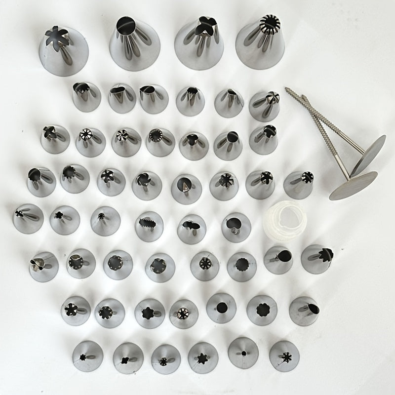 55pcs Cake Decorating Tip Set Piping Tips With Storage Box Baking Supplies