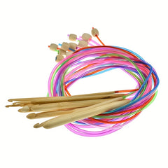12pcs Tunisian Crochet Hooks Set 47inch Bamboo Crochet Hooks Size 3 10mm Afghan