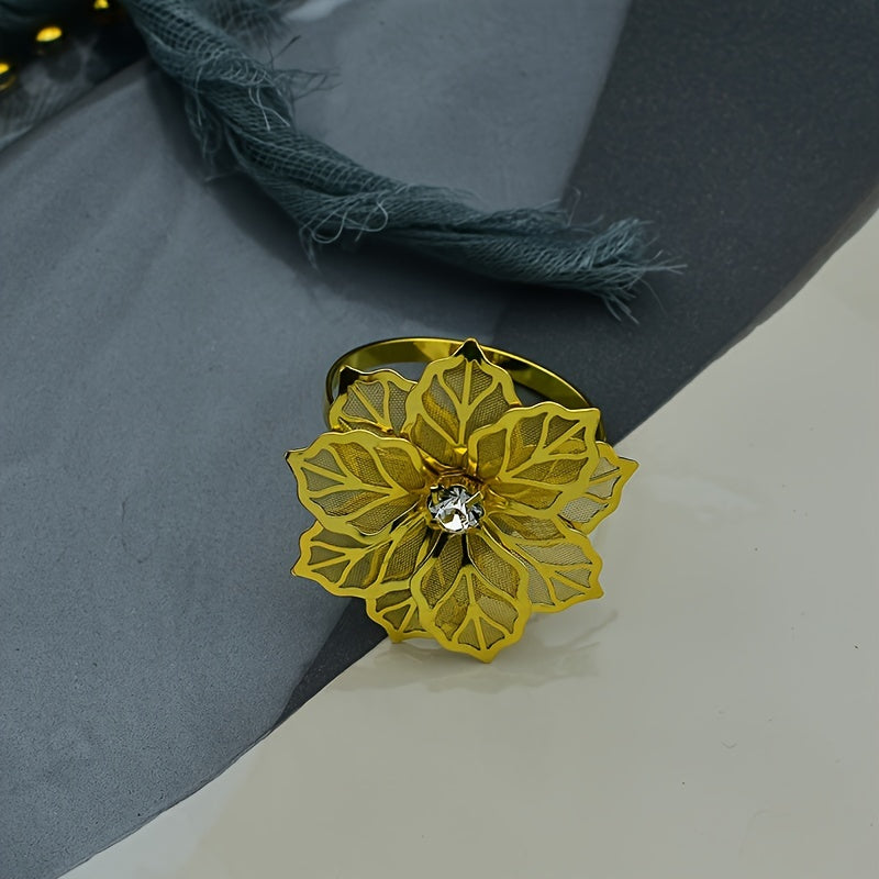 2pcs Farmhouse Floral Napkin Rings for Home Table Decorations